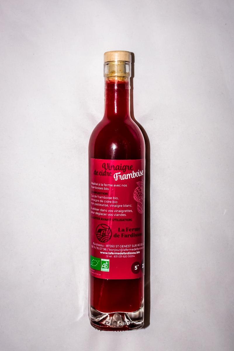 Vinaigre de cidre aux framboises bio 25 cl